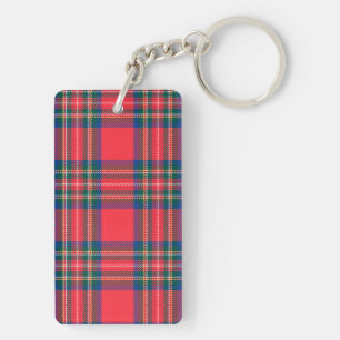 Tartan Kariert Red Classic Weihnachtsfeiertag Schlüsselanhänger