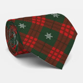 Tartan Kariert Red Green mit Monogram-Krawatte Krawatte (Gerollt)