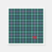 Tartan Kariert Red INITIALS Festival Classic Serviette (Vorderseite)
