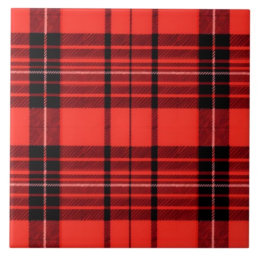 Tartan Kariert Red Traditional Modern Collection Fliese (Vorderseite)