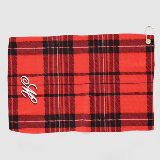 Tartan Kariert Red Traditional Modern Collection Golfhandtuch (Horizontal)