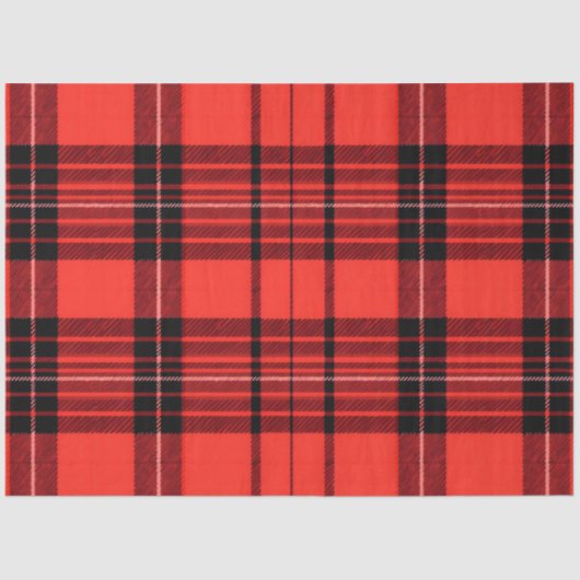 Tartan Kariert Red Traditional Modern Collection Seidenpapier (Vorderseite)