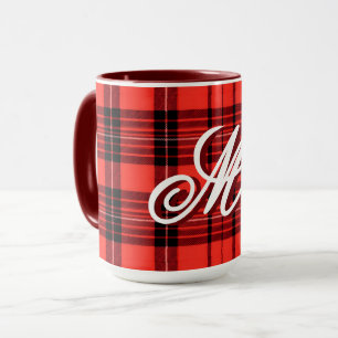 Tartan Kariert Red Traditional Modern Collection Tasse