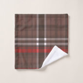 Tartan Kariert Red Traditional Trendy Collection Badhandtuch Set (Waschlappen)