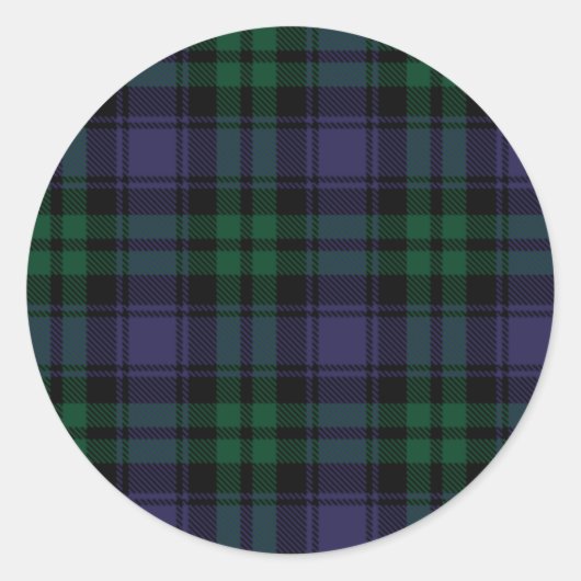 Tartan, Kariert Runder Aufkleber (Vorderseite)