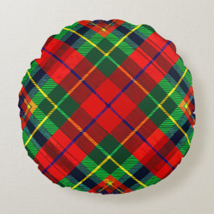 Tartan Kariert Rundes Kissen
