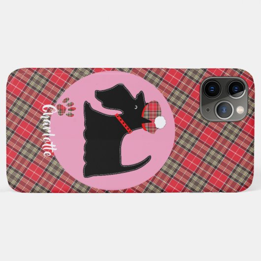 Tartan Kariert Scottie Dog Niedlich Dog Personalis Case-Mate iPhone Hülle (Rückseite (Horizontal))