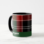 Tartan Kariert Scottish Pattern Custom Familiennam Tasse (Vorderseite Links)