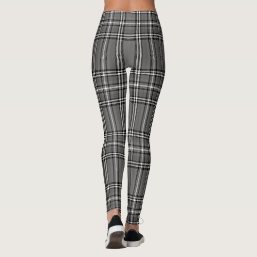 Tartan, Kariert - Stoffe, grau Muster Leggings (Rückseite)