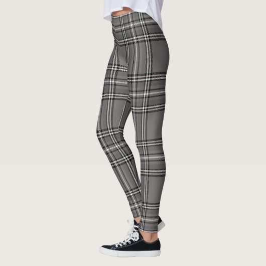 Tartan, Kariert - Stoffe, grau Muster Leggings (Links)