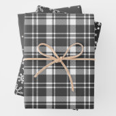 Tartan Kariert und Snowflake Monochrom Geschenkpapier Set (Beispiel)