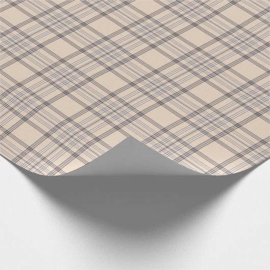 Tartan-karierte Beige, Brown u. Weiß-Nr. 47 Geschenkpapier (Ecke)