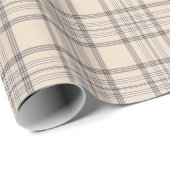 Tartan-karierte Beige, Brown u. Weiß-Nr. 47 Geschenkpapier (Rolleneckpunkt)