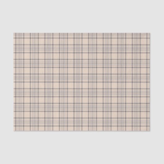 Tartan-karierte Beige, Brown u. Weiß-Nr. 47 Seidenpapier (Vorderseite)