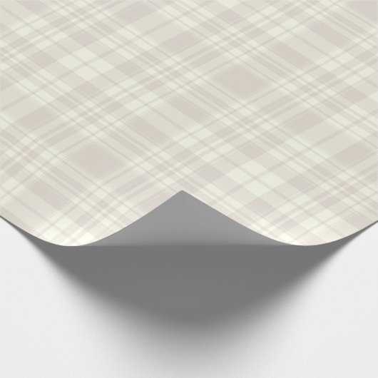 Tartan-karierte Creme u. Beige-Nr. 66 Geschenkpapier (Ecke)