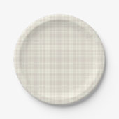 Tartan-karierte Creme u. Beige-Nr. 66 Pappteller (Vorderseite)