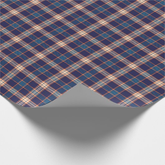 Tartan karierte, farbenfrohe Marinestextur. Geschenkpapier (Ecke)