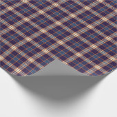 Tartan karierte, farbenfrohe Marinestextur. Geschenkpapier (Ecke)