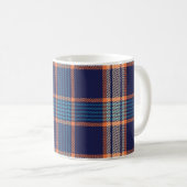 Tartan karierte, farbenfrohe Marinestextur. Kaffeetasse (VorderseiteRechts)