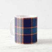 Tartan karierte, farbenfrohe Marinestextur. Kaffeetasse (Vorderseite Links)