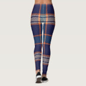 Tartan karierte, farbenfrohe Marinestextur. Leggings (Rückseite)