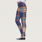 Tartan karierte, farbenfrohe Marinestextur. Leggings (Links)