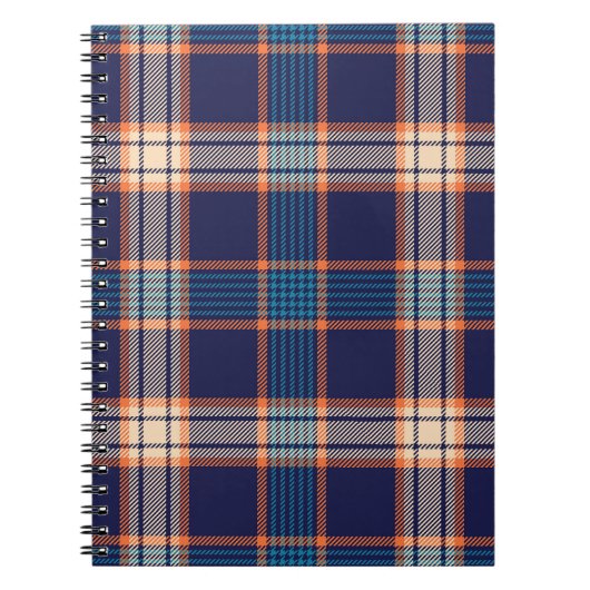 Tartan karierte, farbenfrohe Marinestextur. Notizblock (Vorderseite)