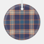 Tartan karierte, farbenfrohe Marinestextur. Ornament Aus Glas (Vorderseite)