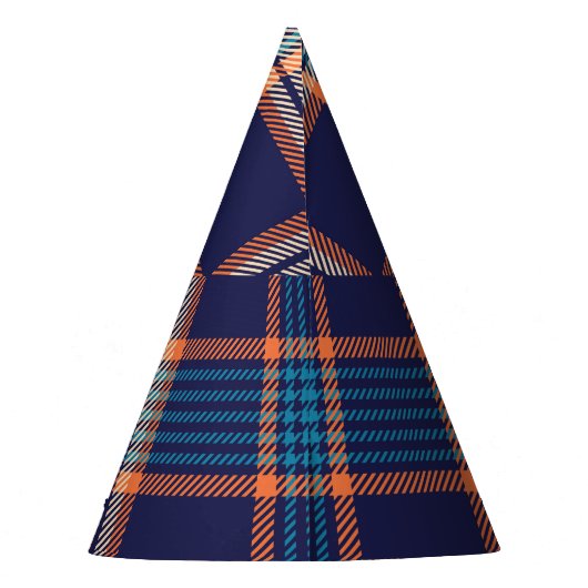 Tartan karierte, farbenfrohe Marinestextur. Partyhütchen (Rückseite)