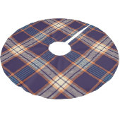 Tartan karierte, farbenfrohe Marinestextur. Polyester Weihnachtsbaumdecke (Schrägansicht)