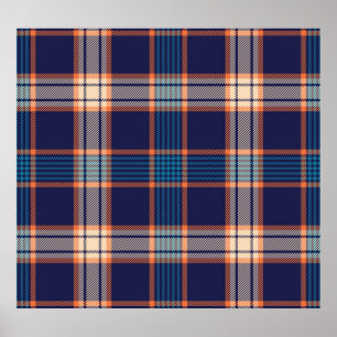 Tartan karierte, farbenfrohe Marinestextur. Poster