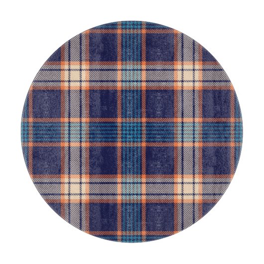 Tartan karierte, farbenfrohe Marinestextur. Schneidebrett (Vorderseite)