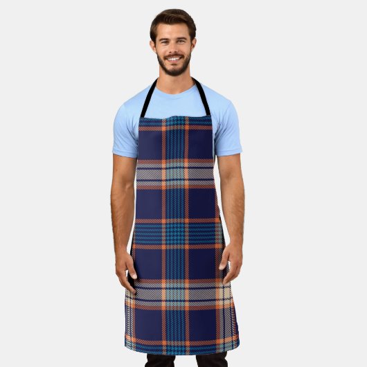 Tartan karierte, farbenfrohe Marinestextur. Schürze (Getragen)