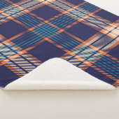Tartan karierte, farbenfrohe Marinestextur. Sherpadecke (3/4)