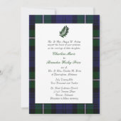 Tartan-karierte Hochzeits-Einladung Einladung (Vorderseite)