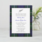 Tartan-karierte Hochzeits-Einladung Einladung (Stehend Vorderseite)