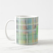 Tartan karierte Initialen grün-grau-beige Pastellf Kaffeetasse (Links)