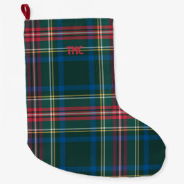 Tartan Karierte INITIALS Festival Classic Chic Großer Weihnachtsstrumpf