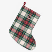 Tartan Karierte INITIALS Festlicher Urlaub Klassis Großer Weihnachtsstrumpf (Vorderansicht (hängend))