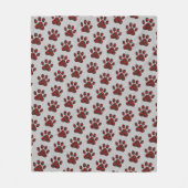 Tartan Karierte Paw-Prints auf Grau Fleecedecke (Vorderseite)