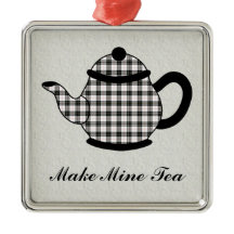 Tartan-karierte Teekanne V3