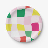 Tartan Karierte Weihnachten Pappteller (Vorderseite)