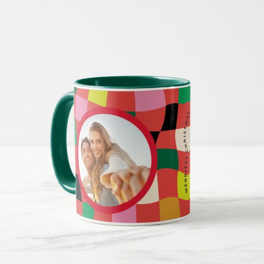 Tartan Karierte Weihnachten Tasse (Vorderseite Links)