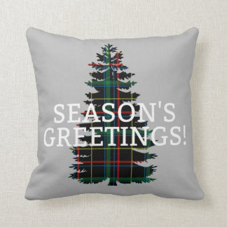 Tartan-karierter Weihnachtsbaum der Jahreszeit die Kissen