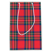 Tartan Karierter Weihnachtsurlaub Festlicher Spaß Mittlere Geschenktüte (Vorderseite)