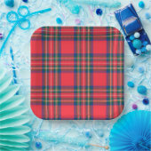 Tartan Karierter Weihnachtsurlaub Festlicher Spaß Pappteller (Party)