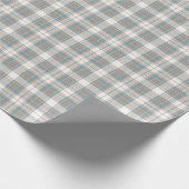 Tartan-kariertes Beige-, Blaues u. Orangen-Nr. 57 Geschenkpapier (Ecke)