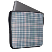 Tartan-kariertes Blau-, rosa u. Weiß-Nr. 45 Laptopschutzhülle (Vorne Rechts)