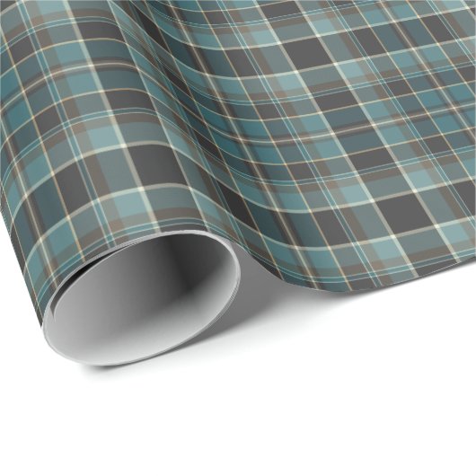 Tartan-kariertes Blau, Schwarzes u. Brown-Nr. 58 Geschenkpapier (Rolleneckpunkt)