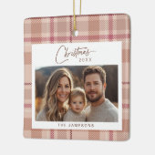 Tartan Kariertes Foto Weihnachten Keramikornament (Links)